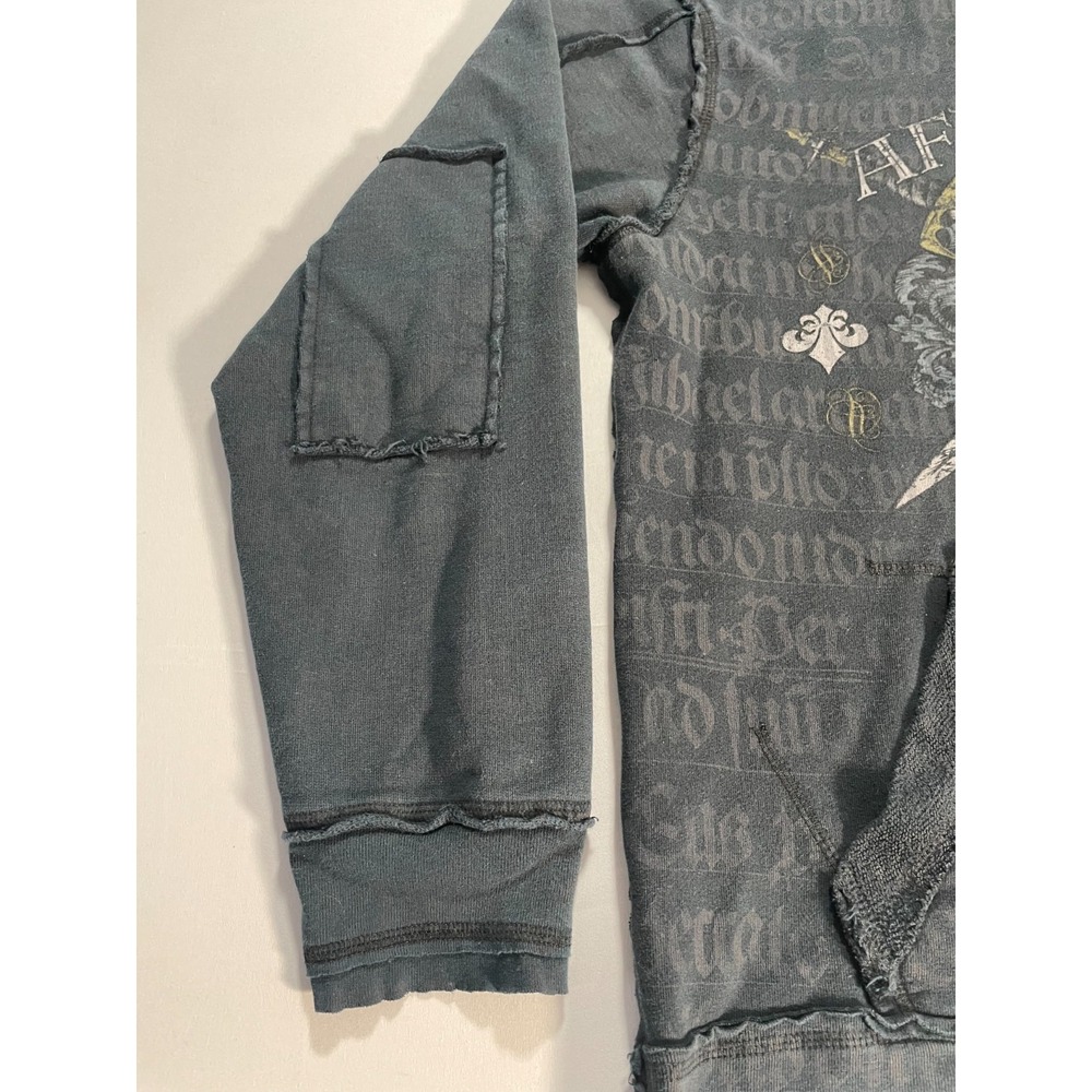 Y2K Affliction Vintage Goth‎ Knight Crusades USA Made Zip Up Hoodie Men's Size L - Picture 3 of 16